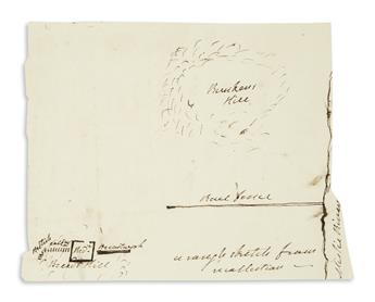 DEARBORN, HENRY. Two items, likely retained drafts for a letter: Ink drawing, unsigned * Autograph Manuscript, unsigned.